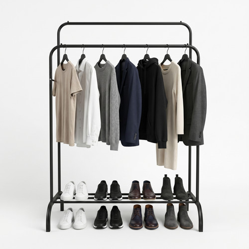 Heavy duty double clothes - duty, rail