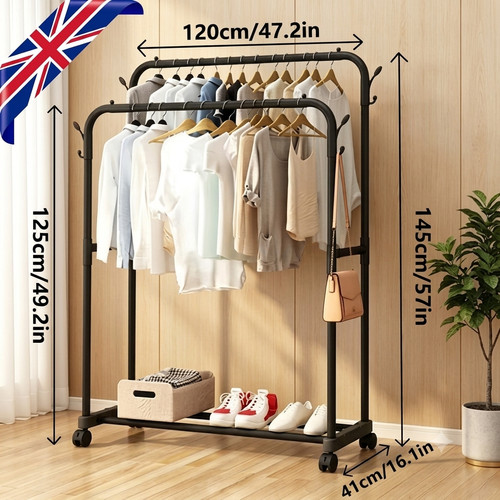 Heavy duty metal clothes - duty, rail