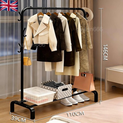 Black metal clothes rail - metal,