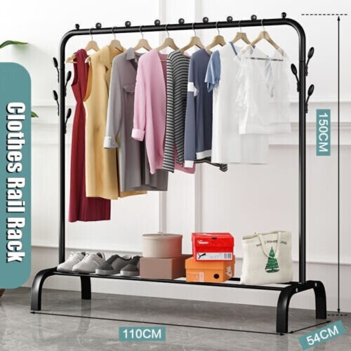 Heavy duty double clothes - duty, rail