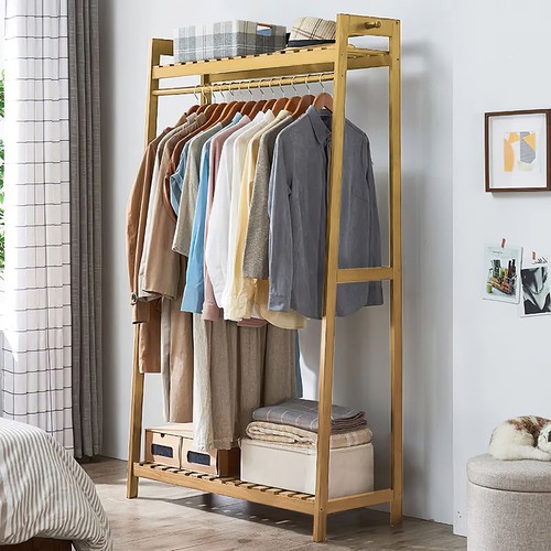 Wooden clothes rail rack - clothes,