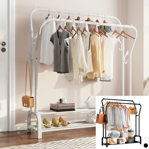 Metal double clothes - double, rack