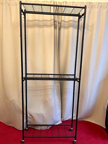 Black metal clothes rail - metal,