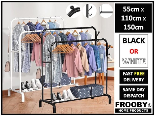 Heavy duty double rail clothes - duty,