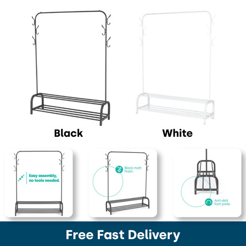 Livivo clothes rail with shoe - rail,